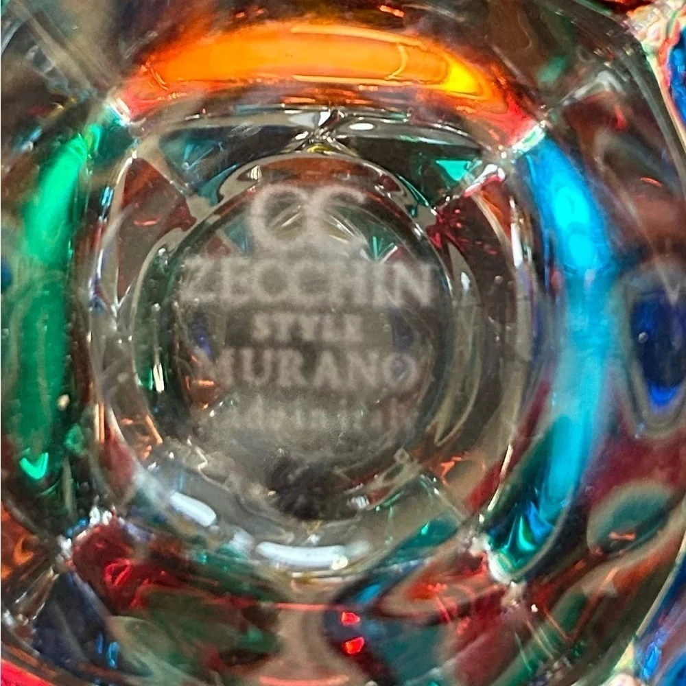 Italian Crystal Empress Short Drinking Glasses, Set of 2, Made in Italy / MURANO